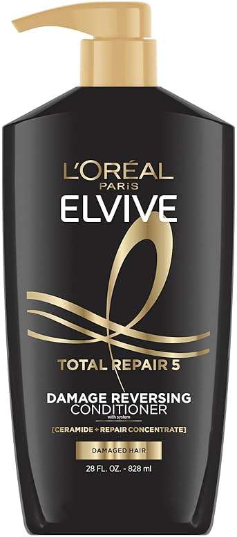 L'Oreal Paris Elvive Total Repair 5 Repairing Conditioner for Damaged Hair Conditioner with Protein and Ceramide for Strong Silky Shiny Healthy Renewed Hair 28 Fl Oz - Image 1