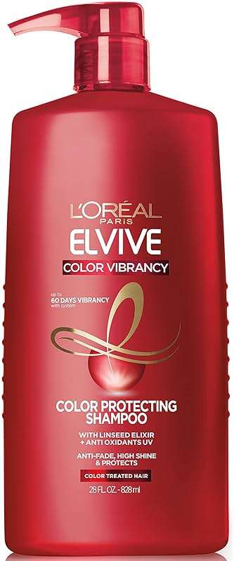 L'Oreal Paris Elvive Color Vibrancy Protecting Shampoo, for Color Treated Hair, Shampoo with Linseed Elixir and Anti-Oxidants, for Anti-Fade, High Shine, and Color Protection, 28 Fl Oz - Image 1