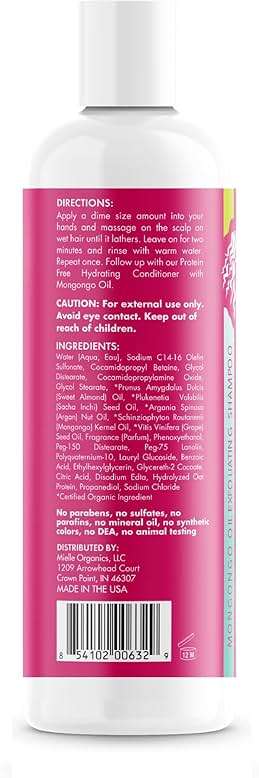 Mielle Organics Mongongo Oil Exfoliating Hair Shampoo - Sulfate-Free Shampoo & Scalp Exfoliator to Remove Dirt, Oil & Product Build-Up - Maintains Essential Moisture (8 Fl Oz) - Image 2