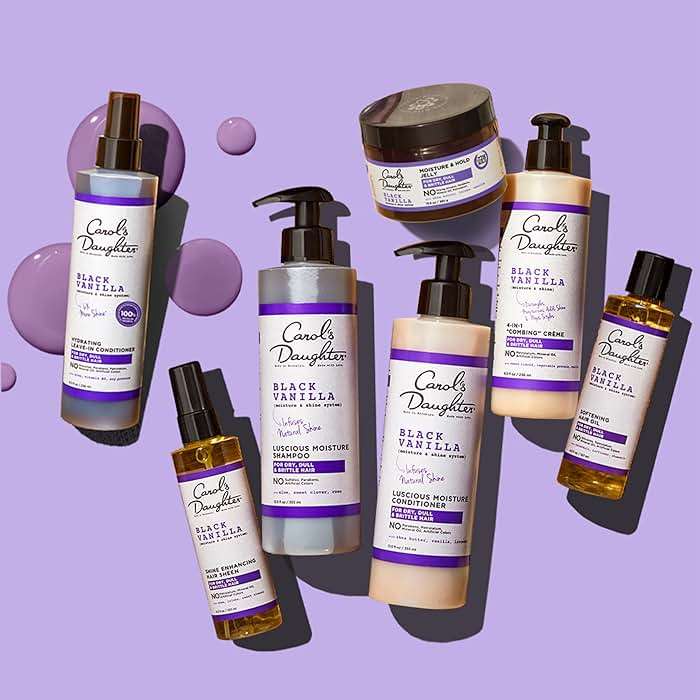 Carol's Daughter Black Vanilla Sulfate Free Shampoo and Conditioner Set for Curly, Wavy or Natural Hair, Moisturizing Hair Care for Dry, Damaged Split Ends, 1 Kit - Image 6