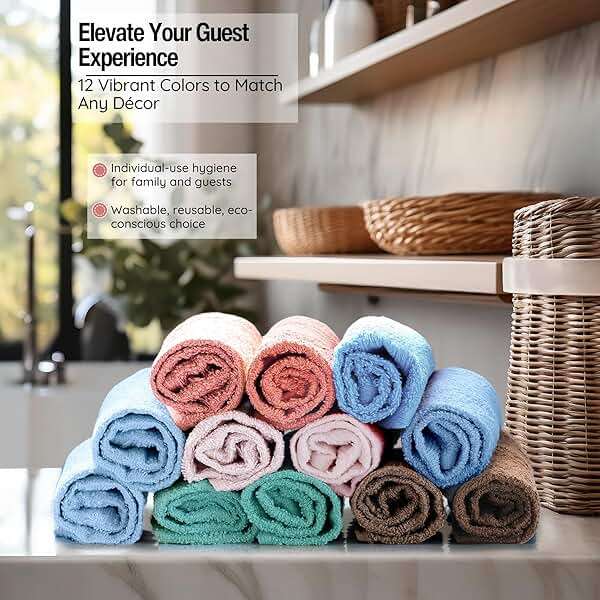 Luxurious Washcloths – Set of 12 – Size 13” x 13” – Thick Loop Pile Washcloth – Absorbent and Soft 100% Ring-Spun Cotton Wash Cloth – Lint Free Face Towel – Wash Cloths Perfect for Bathroom - Image 3