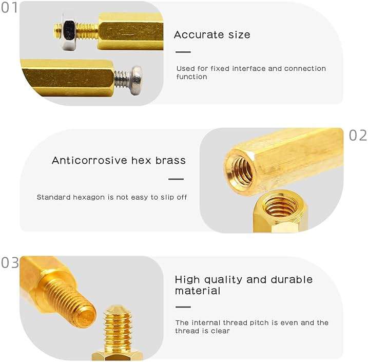 Geekworm for Raspberry Pi Installation Tool 100 Pcs/Lot M2.5 Series Hex Brass Spacer/Standoffs + Nuts + Screws w/Storage Case for Raspberry Pi 5/4B/3B+/3B/3A+/Zero W/2W Accessories Kit - Image 3