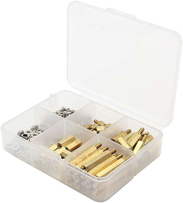 Geekworm for Raspberry Pi Installation Tool 100 Pcs/Lot M2.5 Series Hex Brass Spacer/Standoffs + Nuts + Screws w/Storage Case for Raspberry Pi 5/4B/3B+/3B/3A+/Zero W/2W Accessories Kit - Image 6