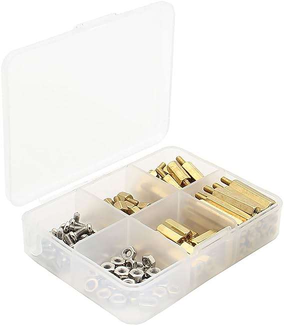 Geekworm for Raspberry Pi Installation Tool 100 Pcs/Lot M2.5 Series Hex Brass Spacer/Standoffs + Nuts + Screws w/Storage Case for Raspberry Pi 5/4B/3B+/3B/3A+/Zero W/2W Accessories Kit - Image 7