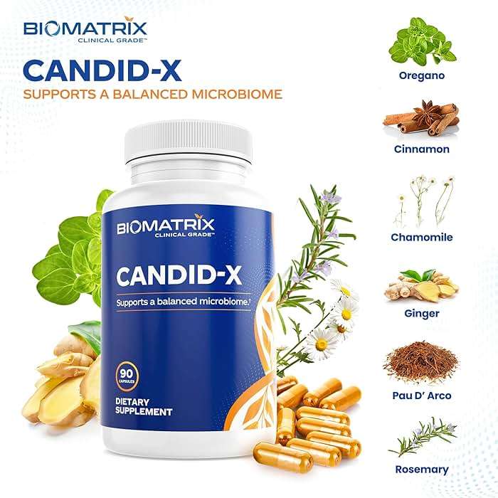 BioMatrix Candida Cleanse, Gut Health Supplement with Berberine, Oregano, Sodium Caprylate, Chamomile, Ginger, PAU D'arco | Candid-X, 90 Capsules - Image 5