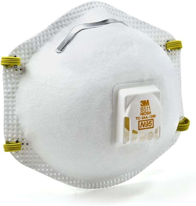 3M Particulate Respirator 8511, Pack of 10, N95, NIOSH APPROVED, Cool Flow Exhalation Valve, Disposable, Braided Comfort Strap, M Noseclip, Personal Protective Equipment - Image 2
