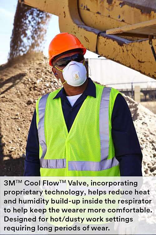 3M Particulate Respirator 8511, Pack of 10, N95, NIOSH APPROVED, Cool Flow Exhalation Valve, Disposable, Braided Comfort Strap, M Noseclip, Personal Protective Equipment - Image 6