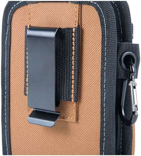 Dickies 2-Compartment Large Phone Pouch, Universal-fit Steel Clip for Tool Belt, Security Strap Over Phone, Carabiner for Quick-Clip Key Storage - Image 6