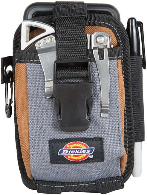Dickies 2-Compartment Large Phone Pouch, Universal-fit Steel Clip for Tool Belt, Security Strap Over Phone, Carabiner for Quick-Clip Key Storage - Image 7