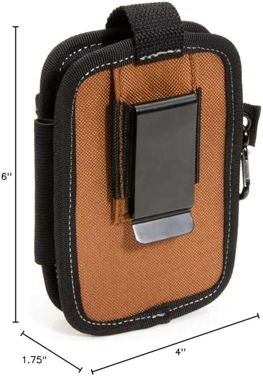 Dickies 2-Compartment Large Phone Pouch, Universal-fit Steel Clip for Tool Belt, Security Strap Over Phone, Carabiner for Quick-Clip Key Storage - Image 9