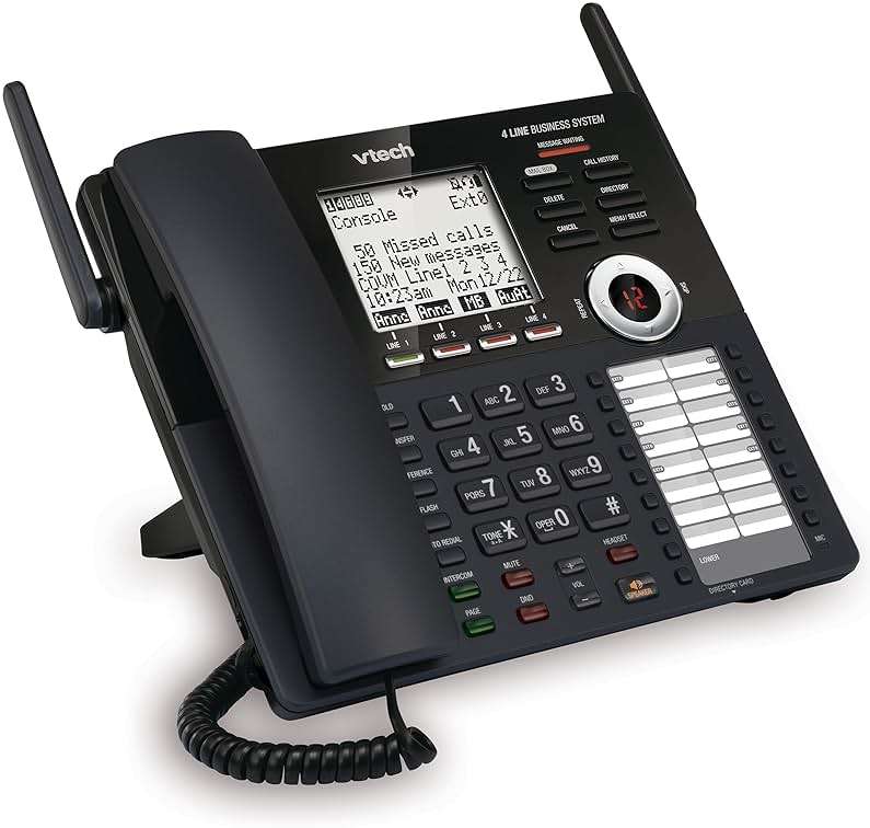 VTech AM18447 Main Console 4-Line Small Business Phone System - Expandable to 10 Stations, Digital Answering Machine, Auto Attendant, Intercom & Custom Music on Hold, Black - Image 11