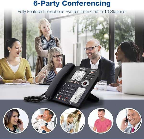 VTech AM18447 Main Console 4-Line Small Business Phone System - Expandable to 10 Stations, Digital Answering Machine, Auto Attendant, Intercom & Custom Music on Hold, Black - Image 4