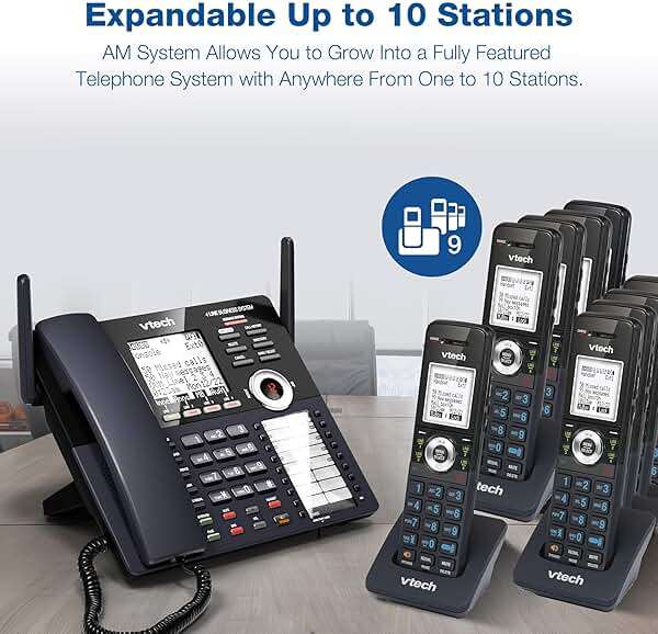 VTech AM18447 Main Console 4-Line Small Business Phone System - Expandable to 10 Stations, Digital Answering Machine, Auto Attendant, Intercom & Custom Music on Hold, Black - Image 5