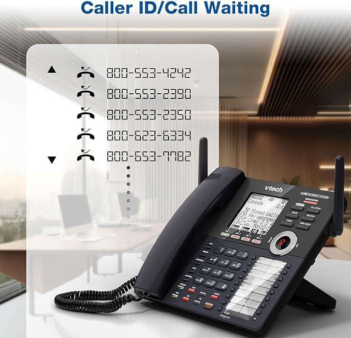 VTech AM18447 Main Console 4-Line Small Business Phone System - Expandable to 10 Stations, Digital Answering Machine, Auto Attendant, Intercom & Custom Music on Hold, Black - Image 7