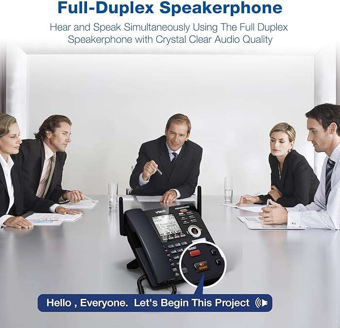 VTech AM18447 Main Console 4-Line Small Business Phone System - Expandable to 10 Stations, Digital Answering Machine, Auto Attendant, Intercom & Custom Music on Hold, Black - Image 8