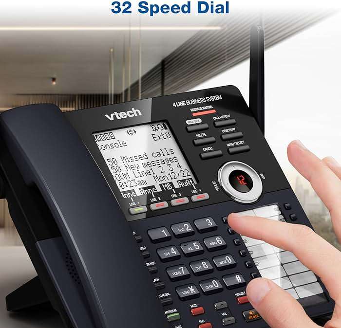 VTech AM18447 Main Console 4-Line Small Business Phone System - Expandable to 10 Stations, Digital Answering Machine, Auto Attendant, Intercom & Custom Music on Hold, Black - Image 9
