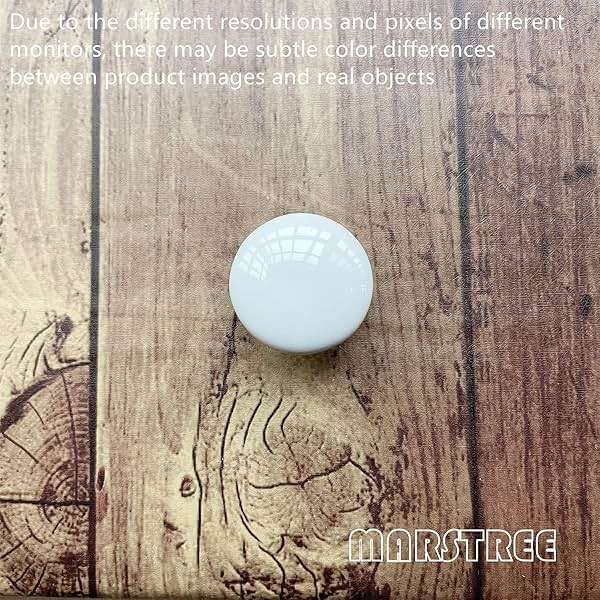 MARSTREE 10 Pack White Ceramic Cabinet Knobs Vintage Round Drawer Cupboard Dresser Wardrobe Closet Door Knobs Pull Handles Kitchen Cabinet Knobs with Long Short Screws - Image 9