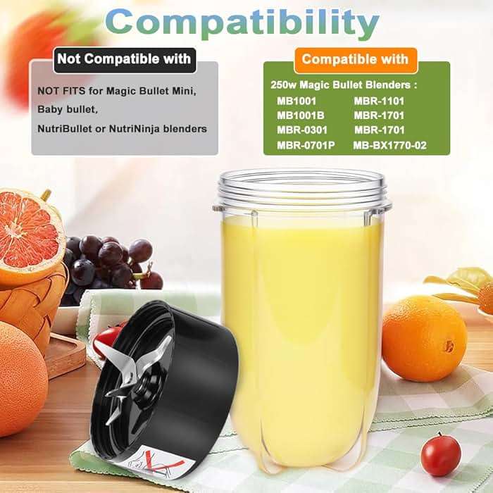 Replacement Cross Blade + 16oz Cup Set for Magic Bullet, Replacement Parts compatible with 250 W Magic Bullet MB1001 Blender - Image 3