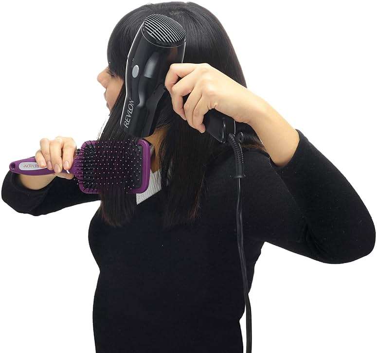 Revlon Straight & Smooth Soft Touch Paddle Hair Brush Set, Black + Berry - Image 3