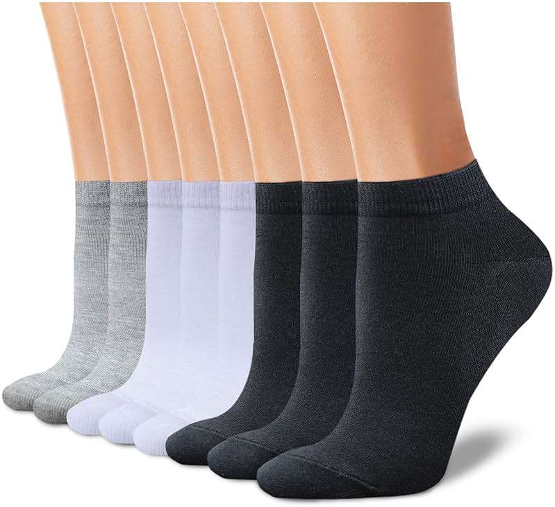 CHARKING 8 Pairs Ankle Socks for Women - Non Slip Cotton No Show Low Cut Casual Socks - Image 1