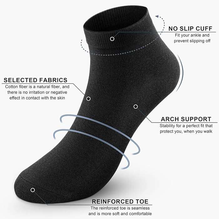CHARKING 8 Pairs Ankle Socks for Women - Non Slip Cotton No Show Low Cut Casual Socks - Image 4