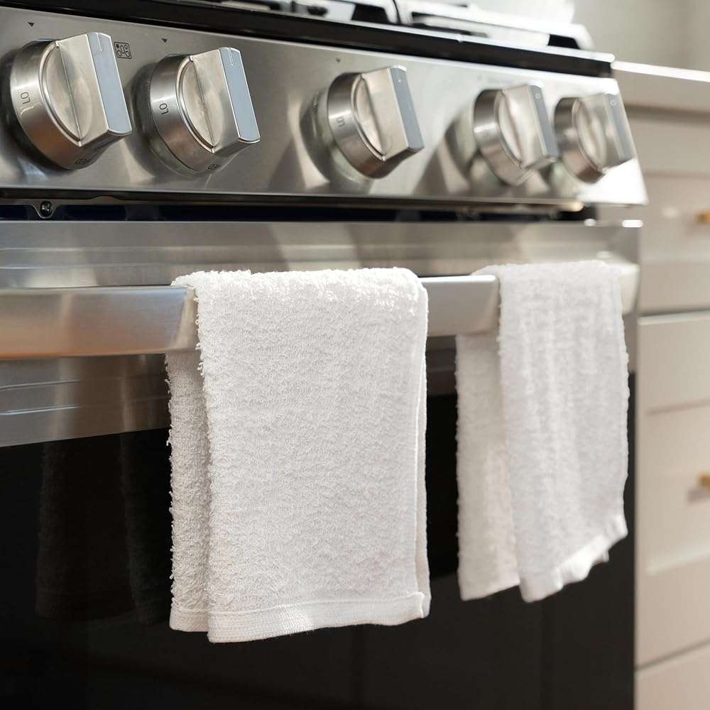 S&T INC. Multipurpose Cotton Terry Cleaning Towels for Home, Automotive, and Garage, 14 Inch x 17 Inch, White, 24 Pack - Image 7