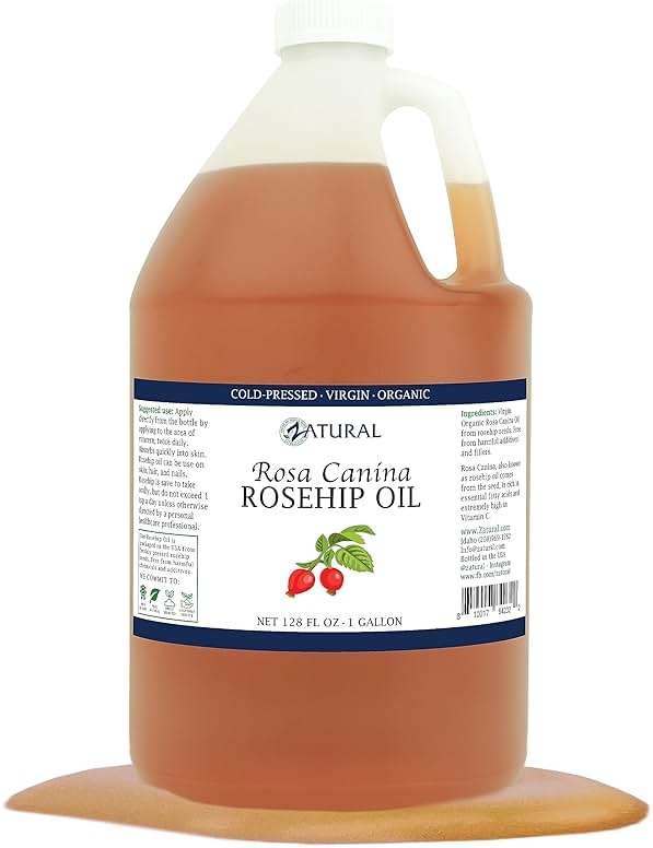 Zatural ROSA CANINA - 100% Pure Rosehip Oil for Face, Nails, Hair and Skin - Cold Pressed Rose Hip Oil (Gallon) - Image 1