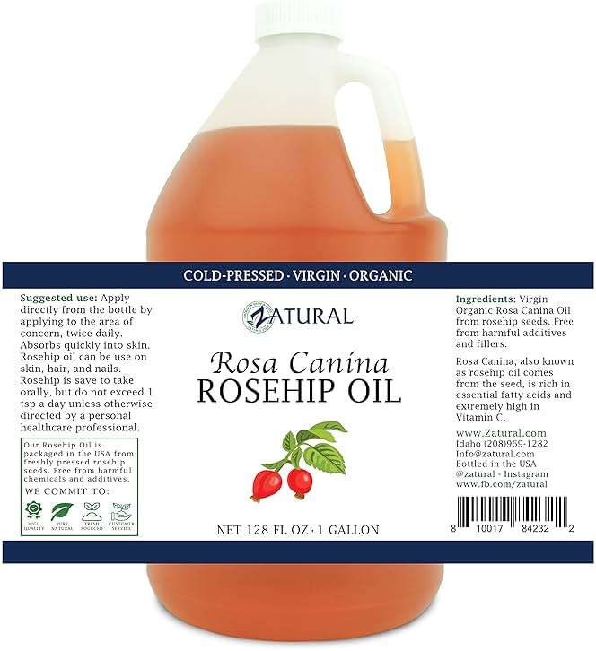 Zatural ROSA CANINA - 100% Pure Rosehip Oil for Face, Nails, Hair and Skin - Cold Pressed Rose Hip Oil (Gallon) - Image 2