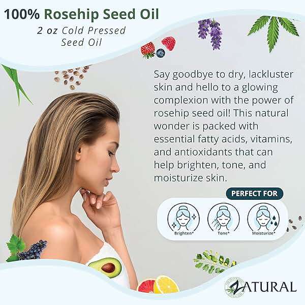 Zatural ROSA CANINA - 100% Pure Rosehip Oil for Face, Nails, Hair and Skin - Cold Pressed Rose Hip Oil (Gallon) - Image 3