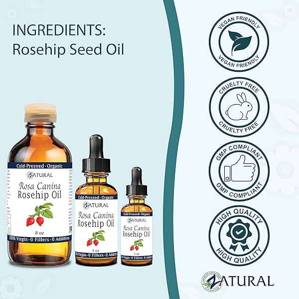 Zatural ROSA CANINA - 100% Pure Rosehip Oil for Face, Nails, Hair and Skin - Cold Pressed Rose Hip Oil (Gallon) - Image 7