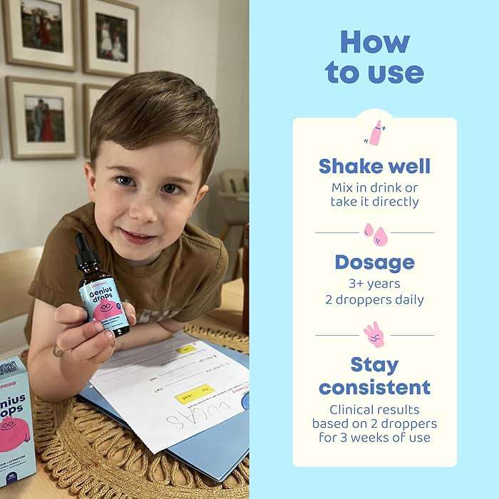 JoySpring Genius Drops for Kids | Clinically Proven Focus Supplement | Liquid Herbal Focus Supplement with Ginkgo Biloba for Kids (1 fl oz) 30 Servings - Image 7