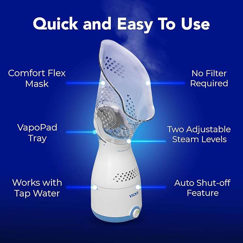 Vicks Sinus Inhaler, Plug-in Non-Medicated Steam Inhaler for Sinus Relief, Allergies, Congestion & Colds, Vocal Steamer, Soothes Nasal & Throat Passages, Works with VapoPads (1 Included) - Image 7