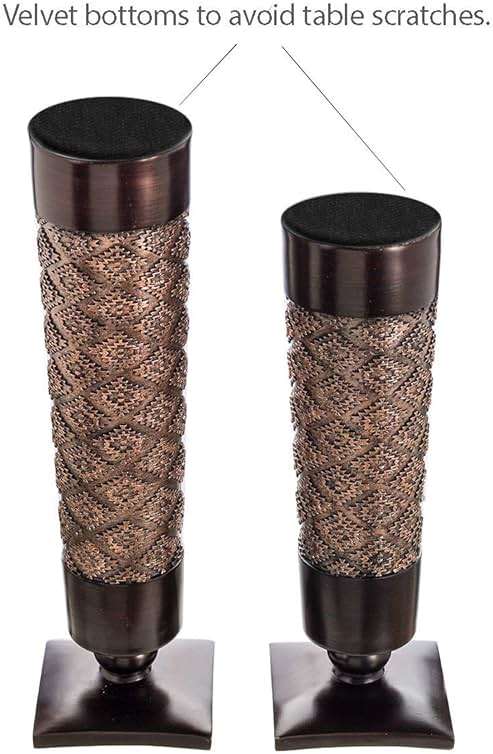 Creative Scents Dublin Brown Pillar Candle Holder Set of 2 - Home Decor Aesthetic, Coffee Table Decor Mantel Centerpieces Table Decorations, Living Room Decor or Dining Tabletop Decor -Gift Packaged- - Image 5
