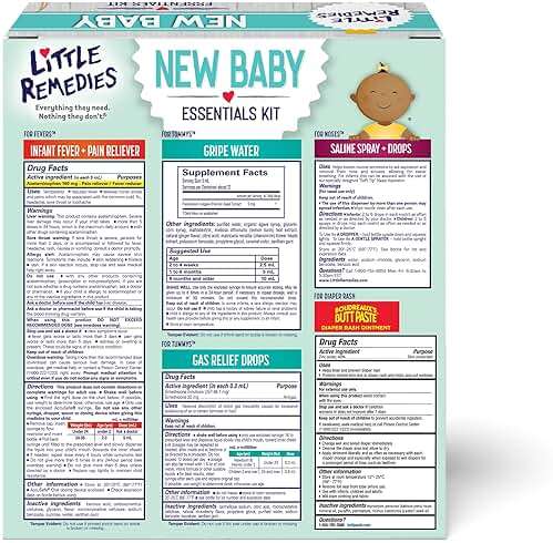 Little Remedies New Baby Essentials Kit with Saline Nasal Spray, Diaper Rash Cream, Gas Relief Drops, Gripe Water & More, Safe for Newborns - Image 2