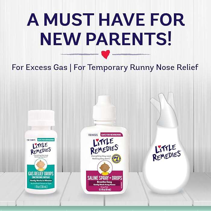 Little Remedies New Baby Essentials Kit with Saline Nasal Spray, Diaper Rash Cream, Gas Relief Drops, Gripe Water & More, Safe for Newborns - Image 3
