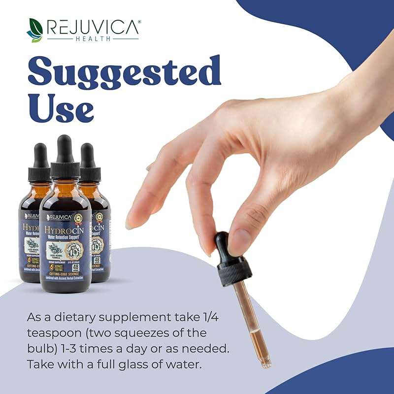 Rejuvica Health Hydrocin Liquid Diuretic Supplement – Water Retention Support with Dandelion, Uva Ursi, Juniper Berry, Celery Seed & Green Tea – Fast Absorption Alcohol-Free Drops - Image 4