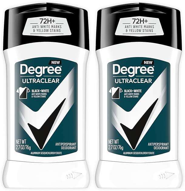 Degree Men UltraClear Antiperspirant Deodorant Black+White 2 Count 72-Hour Sweat & Odor Protection Antiperspirant For Men With MotionSense Technology 2.7 oz - Image 1