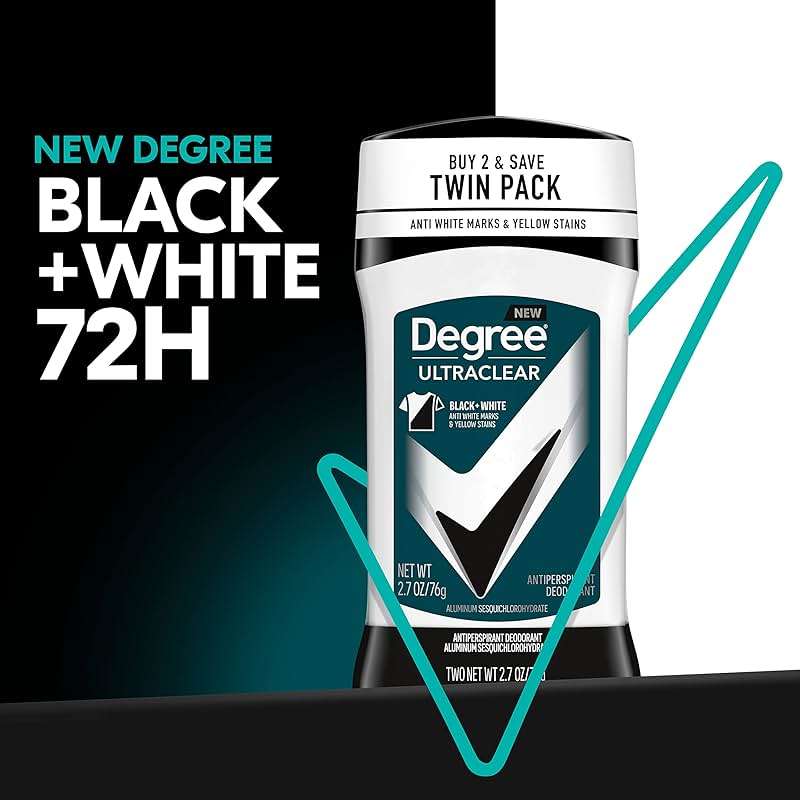 Degree Men UltraClear Antiperspirant Deodorant Black+White 2 Count 72-Hour Sweat & Odor Protection Antiperspirant For Men With MotionSense Technology 2.7 oz - Image 8