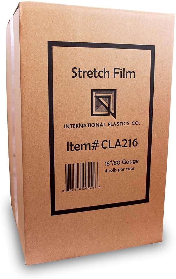 International Plastics Co. 18" Stretch Film/Wrap 1500 feet 7 Layers 80 Gauge Industrial Strength up to 800% Stretch 20 Microns Clear Durable Adhering Packing Moving Heavy Duty Shrink Film Box of 4 - Image 3