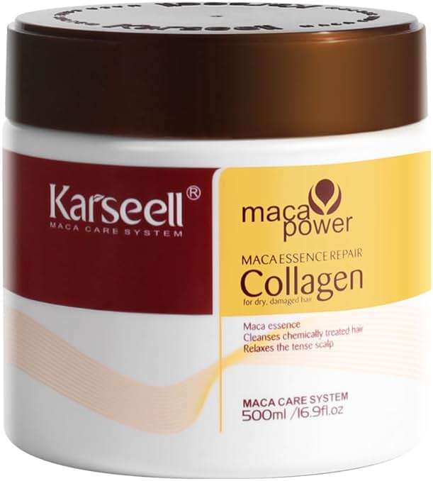 Karseell Collagen Hair Treatment Deep Repair Conditioning Argan Oil Collagen Hair Mask Essence for Dry Damaged Hair All Hair Types 16.90 oz 500ml - Image 1