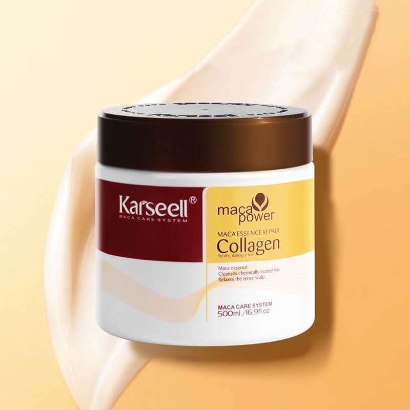 Karseell Collagen Hair Treatment Deep Repair Conditioning Argan Oil Collagen Hair Mask Essence for Dry Damaged Hair All Hair Types 16.90 oz 500ml - Image 2
