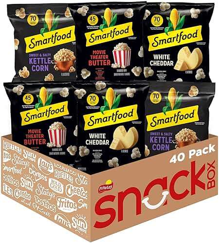 Smartfood Popcorn, Variety Pack, 0.5 Ounce (Pack of 40) - Image 1