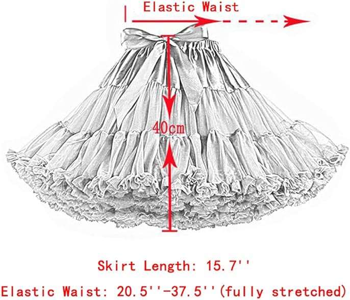 Colyanda Womens 3-Layered Pleated Tulle Petticoat Tutu Puffy Party Cosplay Skirt - Image 2