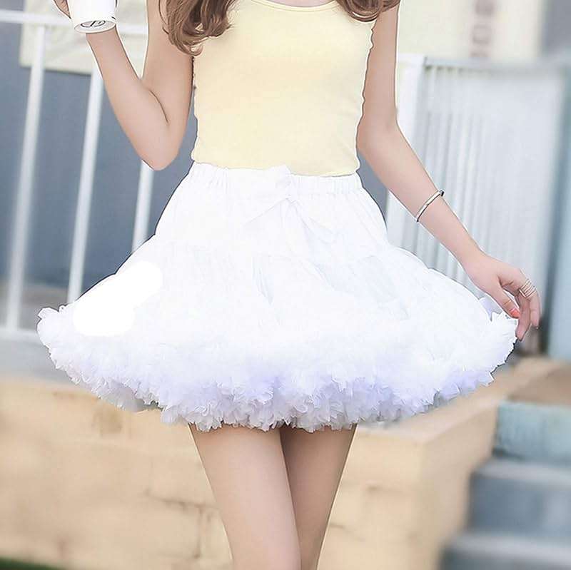 Colyanda Womens 3-Layered Pleated Tulle Petticoat Tutu Puffy Party Cosplay Skirt - Image 4