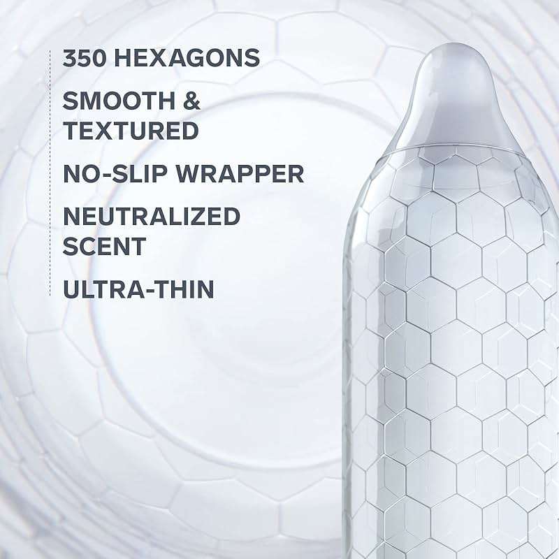 LELO HEX Respect XL, Extra Large Condoms with Increased Strength, Lubricated XL Condoms Large for Men, 2.28-Inch/58mm Diameter (36 Pack) - Image 2