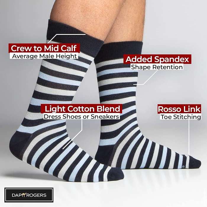 Dap Rogers Mens 4 Pack of Light Cotton Blend Fun, Funky and Colorful Business Dress Socks - Image 2