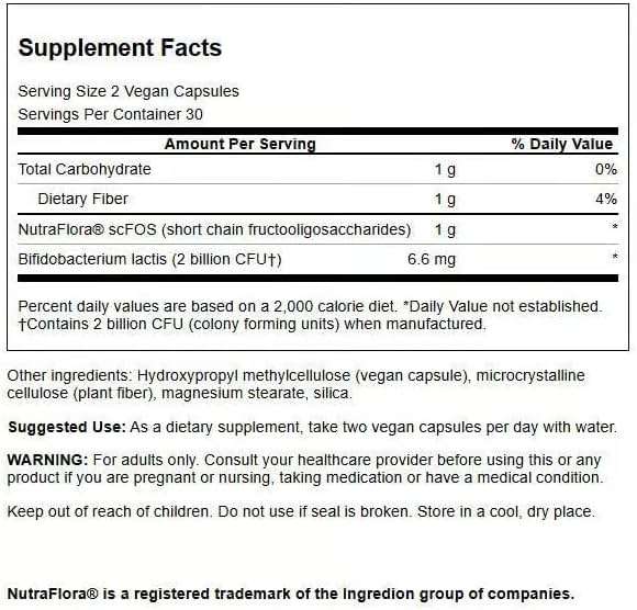 Swanson Prebiotic + Probiotic Fiber Digestive and Immune Health Supplement for Gut-Health-Conscious Adults with 500 Million CFU (60 Vegan Capsules) - Image 2