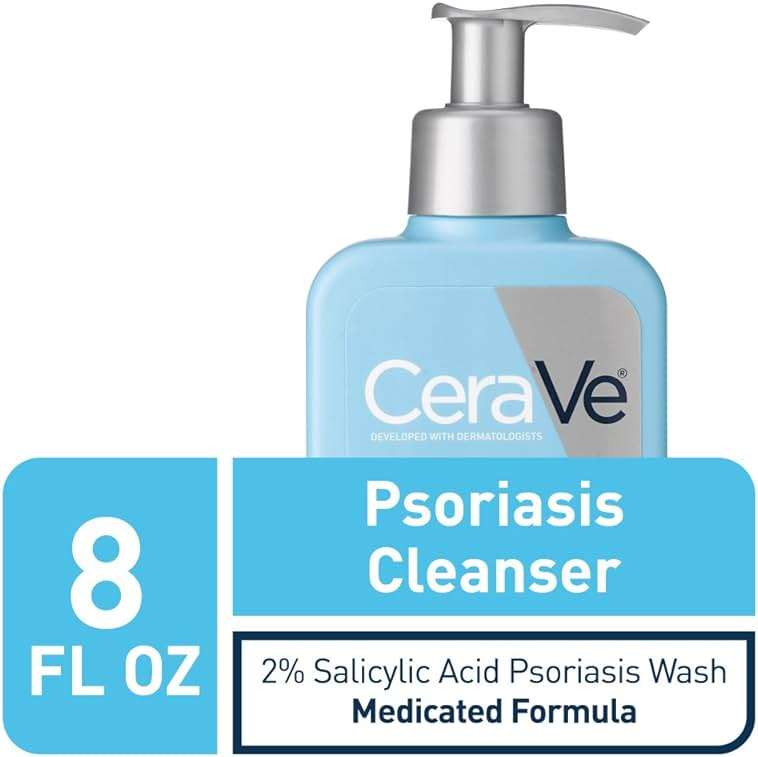 CeraVe Cleanser for Psoriasis Treatment, With Salicylic Acid for Dry Skin Itch Relief & Latic Acid for Exfoliation, Fragrance Free & Allergy Tested, 8 Ounce - Image 2
