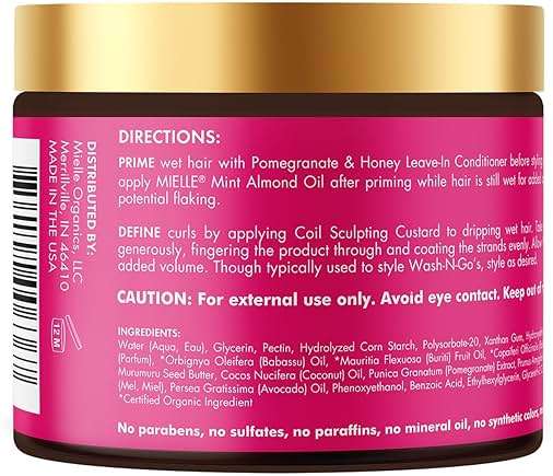 Mielle Organics Pomegranate & Honey Curl Cream - Coil Sculpting Custard for Type 4 Hair - Hydrates, Controls Frizz, Conditions & Adds Shine,12 Fl Oz - Image 6