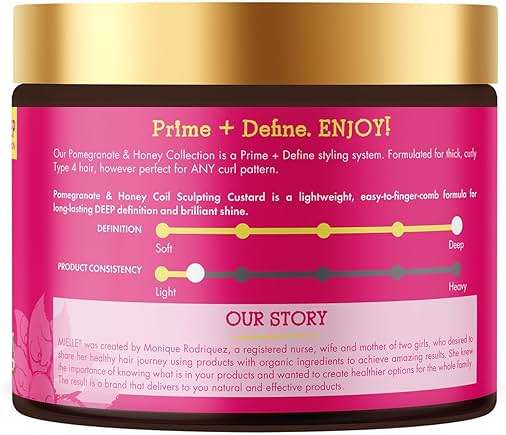 Mielle Organics Pomegranate & Honey Curl Cream - Coil Sculpting Custard for Type 4 Hair - Hydrates, Controls Frizz, Conditions & Adds Shine,12 Fl Oz - Image 7